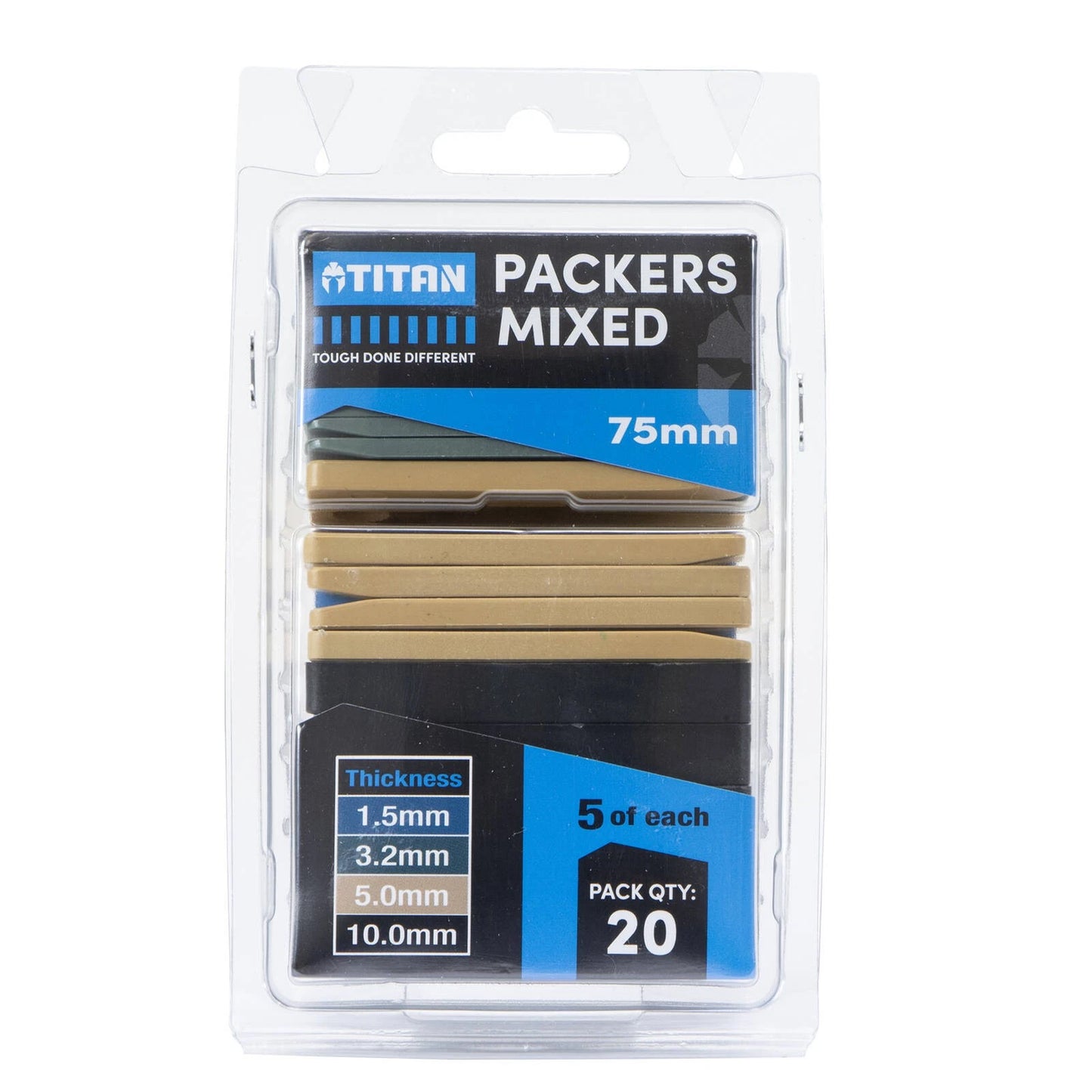 Titan 75mm 20 Piece Mixed Window Packers - UV Stable, High Strength, Easy Install