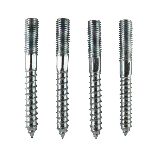 Everhang M12 x 100mm Zinc Plated Hanger Bolt 4 Pack - Durable Steel, Corrosion Resistant