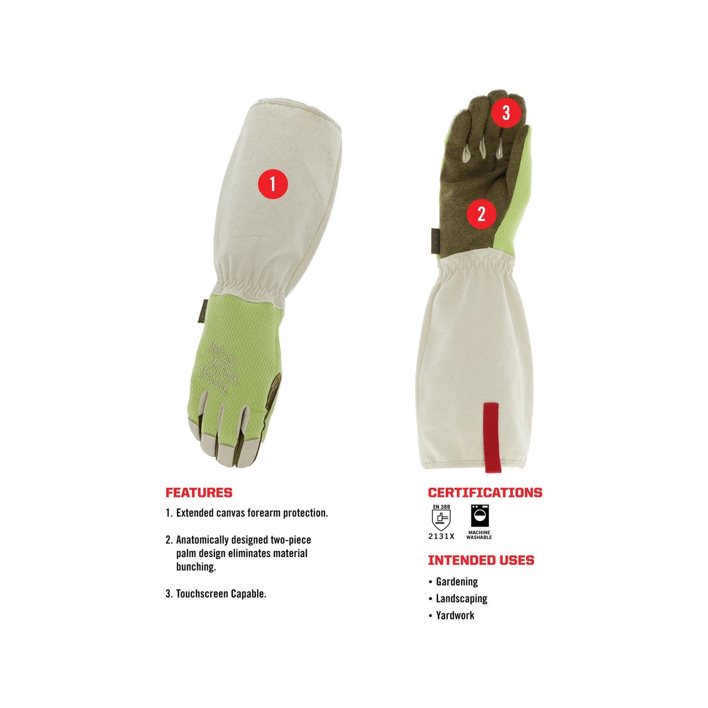 Mechanix Wear Large FastFit Gauntlet Glove, Touchscreen, Machine Washable, Extended Forearm