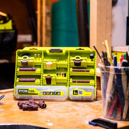 Ryobi 120-Piece Rotary Tool Set for Polishing, Sanding, Grinding & Cutting