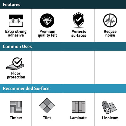 Surface Gard 19 Beige Felt Pack 109mm - 105 Pieces, Noise Reduction, Self-Adhesive
