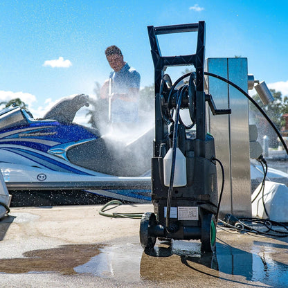 Gerni 5000 High Pressure Washer 1885PSI 1800W with Mid Patio Cleaner & 8m Hose Reel