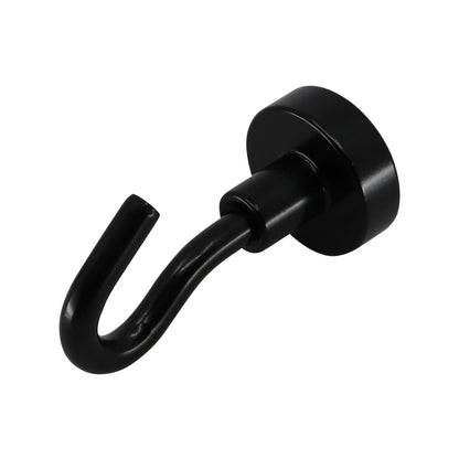Everhang Black Magnetic Hooks 16x35mm - 10 Pack, Strong Hold, Multi-Purpose Use