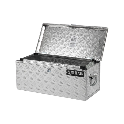 Rhino Aluminium Checkerplate Tool Box 610x280x270mm, Croc-Loc Lock, Weather Resistant