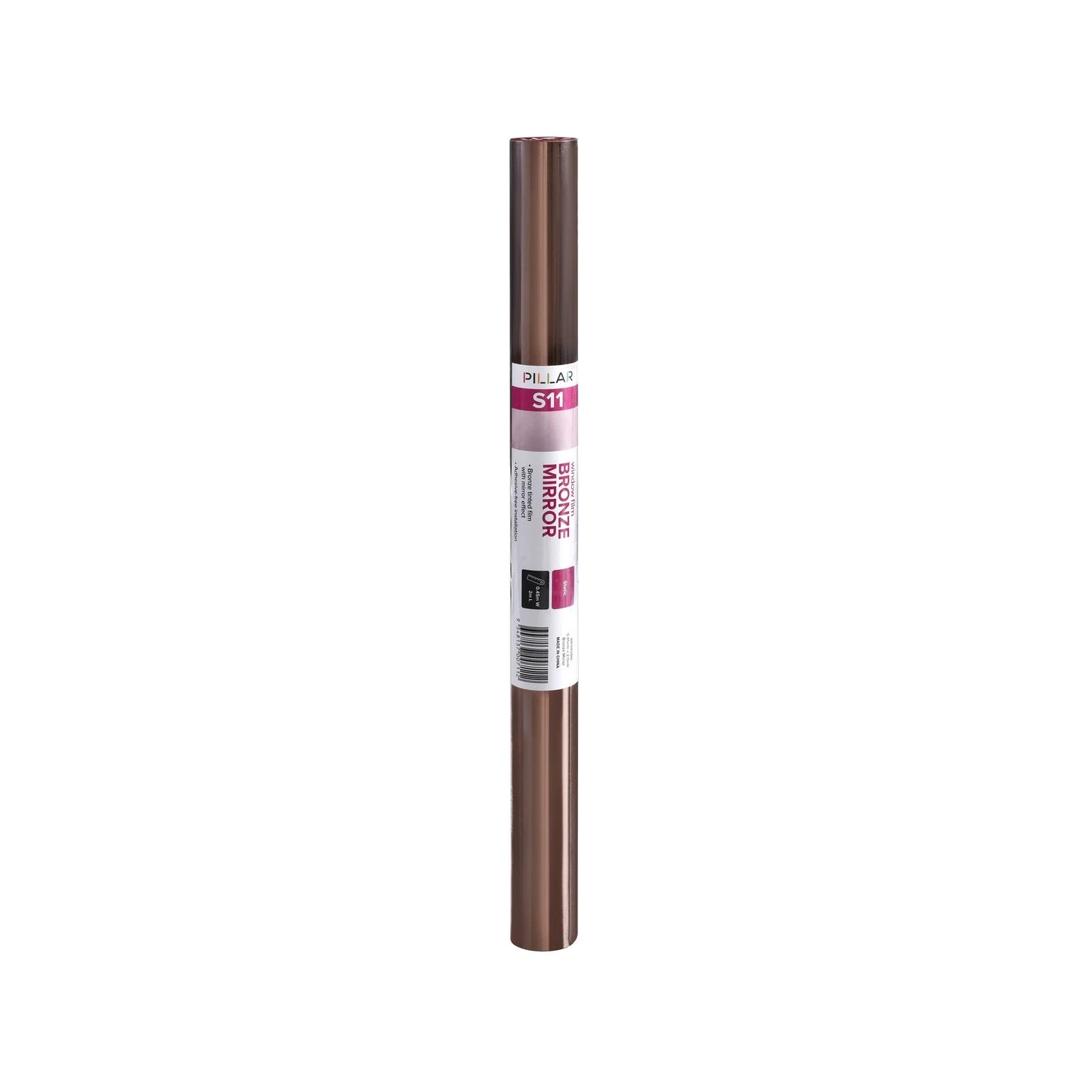 Pillar Bronze Mirror Static Window Film 0.45 x 2m - Decorative, Removable, Privacy