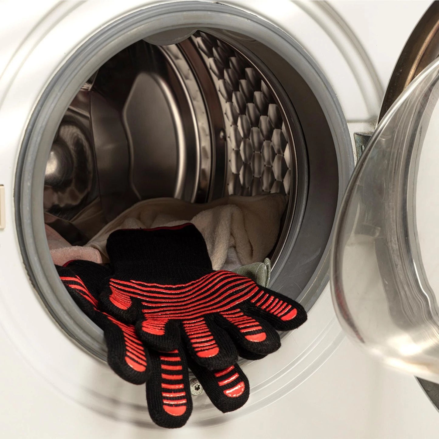 Jumbuck Aramid BBQ Gloves - Heat Resistant, Silicone Grip, One Size, Machine Washable