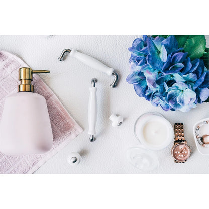 Prestige 128mm Brushed Nickel White Ceramic Handles - Pack of 4