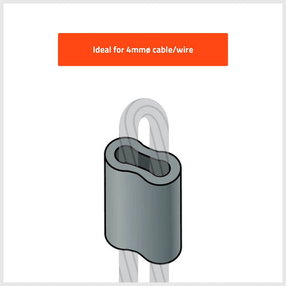 Taskmaster 4mm Copper Swage 12-Pack, Anti-Corrosive, Durable Wire Connections