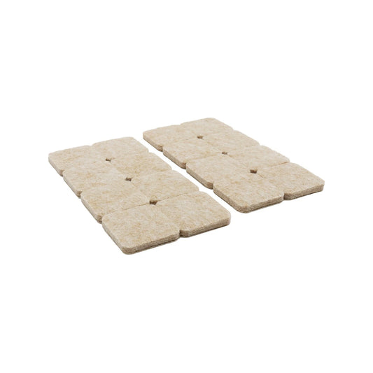 Surface Gard Beige Adhesive Felt Pads 25x25mm - 16 Pack, Noise Reduction & Surface Protection