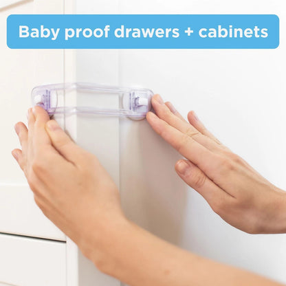 Perma Child Safety 18cm Adhesive Flexi Locks 1 Pack - Easy Install, Durable, White/Clear