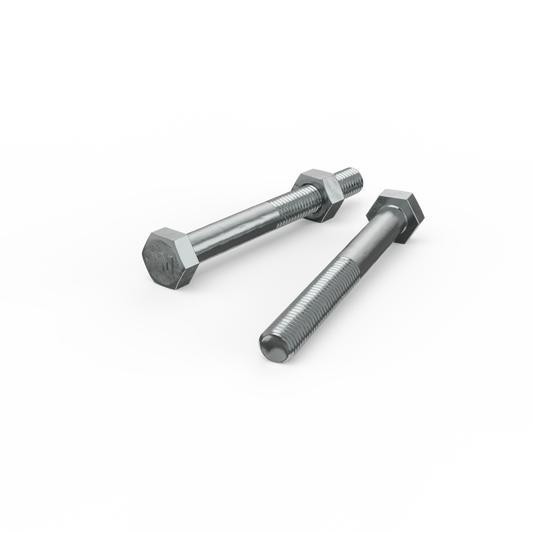 ZENITH M8 x 75mm Zinc Plated Hex Head Bolts & Nuts, Coarse Thread, Indoor Use