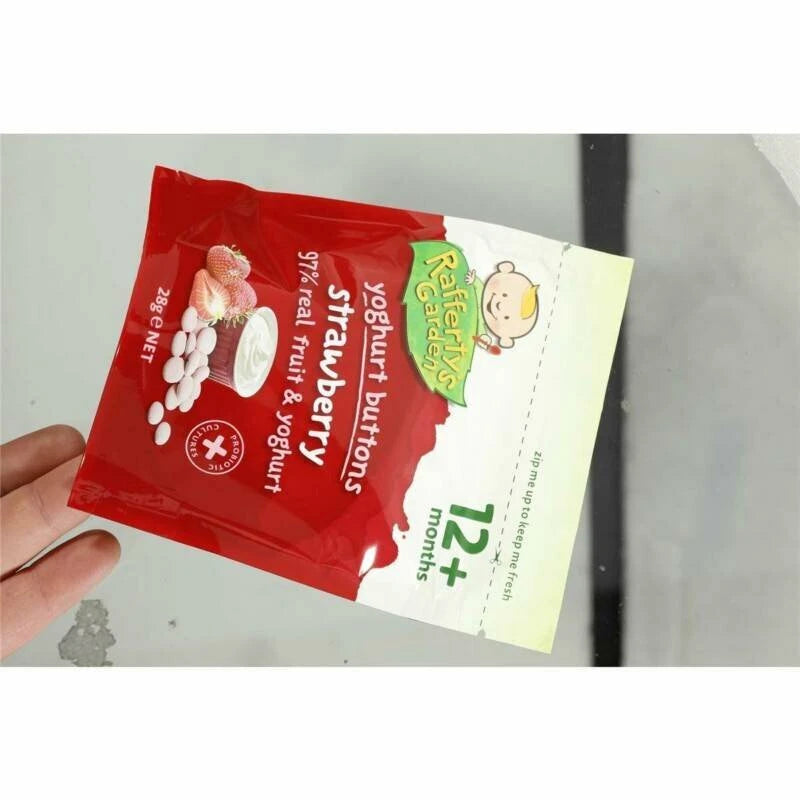 Rafferty's Garden Strawberry Yoghurt Buttons 28g, Pack of 6 - Healthy Snack Option