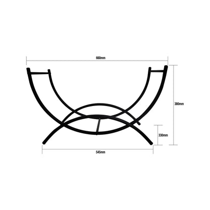 Jumbuck 100kg Curved Steel Firewood Rack, Indoor/Outdoor, Rust-Resistant, Portable