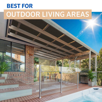 Coolaroo Black Sun Protection Shade Cloth 3.66 x 3m, 90% UV Block, Cancer Council Endorsed