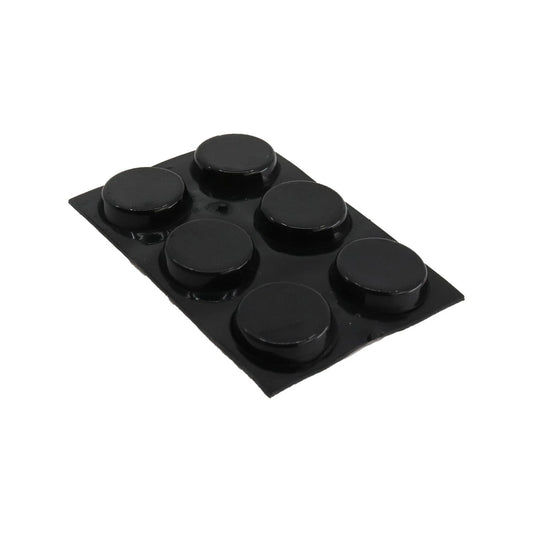 Surface Gard 18mm Black Round Floor Protectors - 6 Pack, Reduces Scratches & Noise