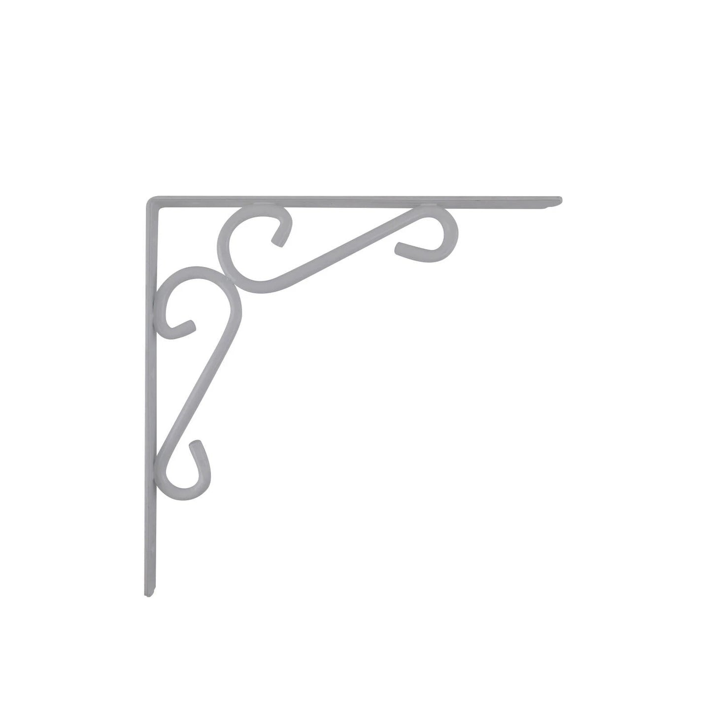 Carinya Heavy Duty 250x200mm White Scroll Bracket, 200kg Load, Indoor/Outdoor Use