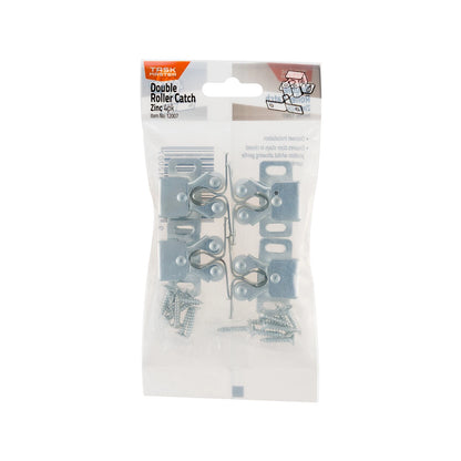 Taskmaster Zinc Double Roller Catch 4 Pack - Durable, Corrosion Resistant, Easy Install