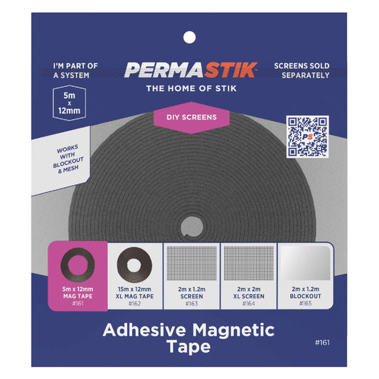 Permastik 12mm x 5m Magnetic Tape, Double-Sided Adhesive, DIY Projects