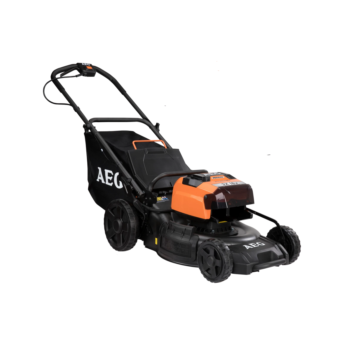 AEG 36V 18" FUSION Lawn Mower Kit, Brushless Motor, 2x18V Batteries, Steel Deck, 3-in-1 Function
