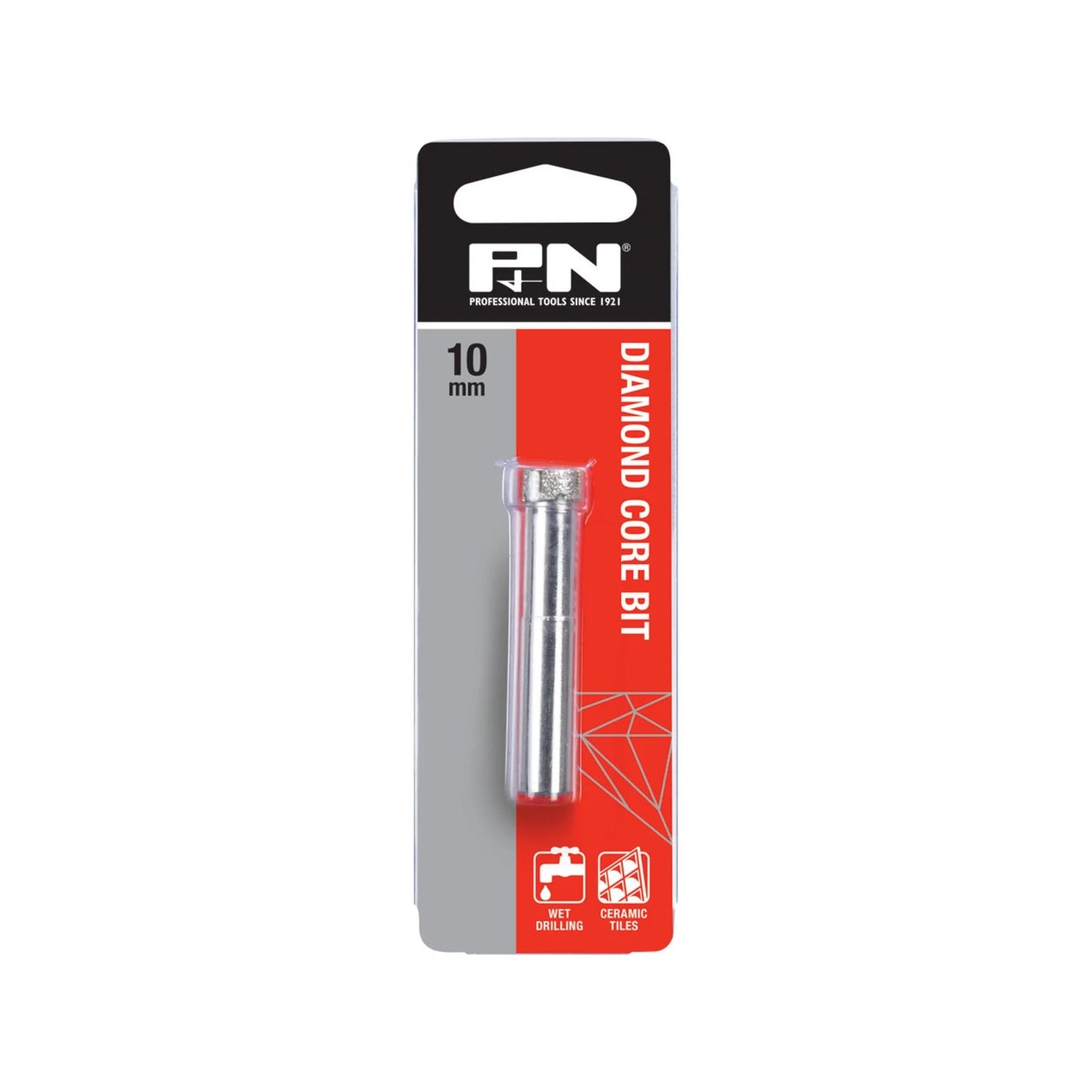 P&N 10mm Diamond Core Drill Bit for Porcelain, Sandstone, Terracotta, Wet Use