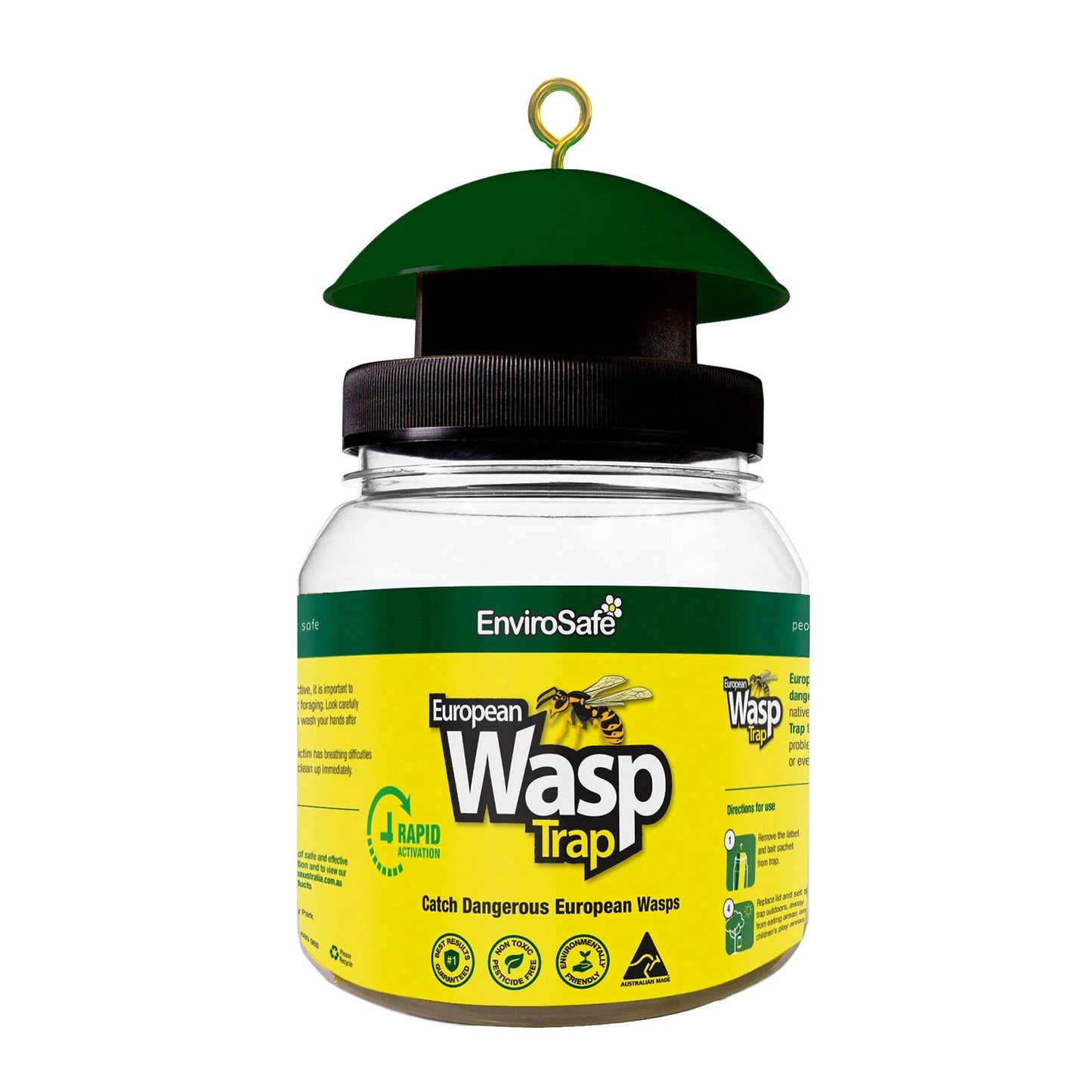 Envirosafe European Wasp Trap - Non-Toxic, Rapid Activation, Outdoor Use