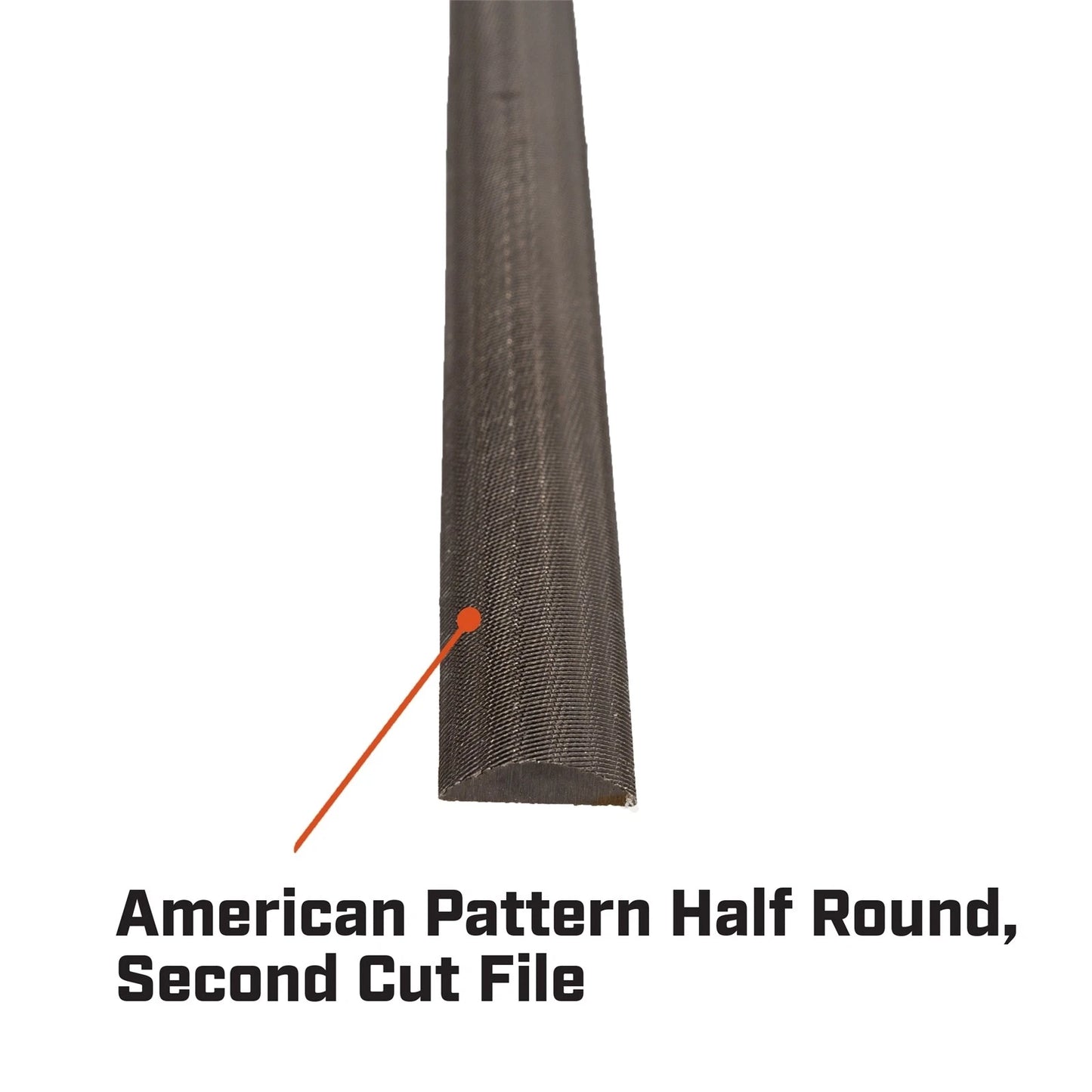 Crescent Nicholson 200mm Half Round Second Cut File, Dual-Sided, Ergonomic Handle