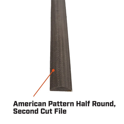 Crescent Nicholson 200mm Half Round Second Cut File, Dual-Sided, Ergonomic Handle