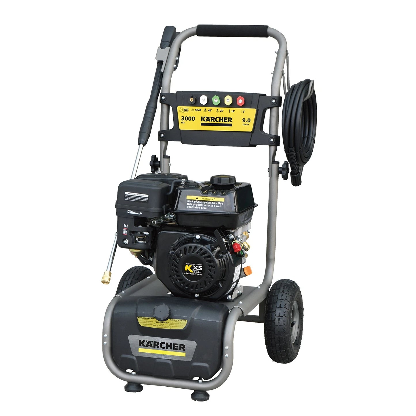 Karcher G3000 Petrol Pressure Washer, 3000psi, 196cc 4-Stroke, 5 Nozzles, 7.6m Hose