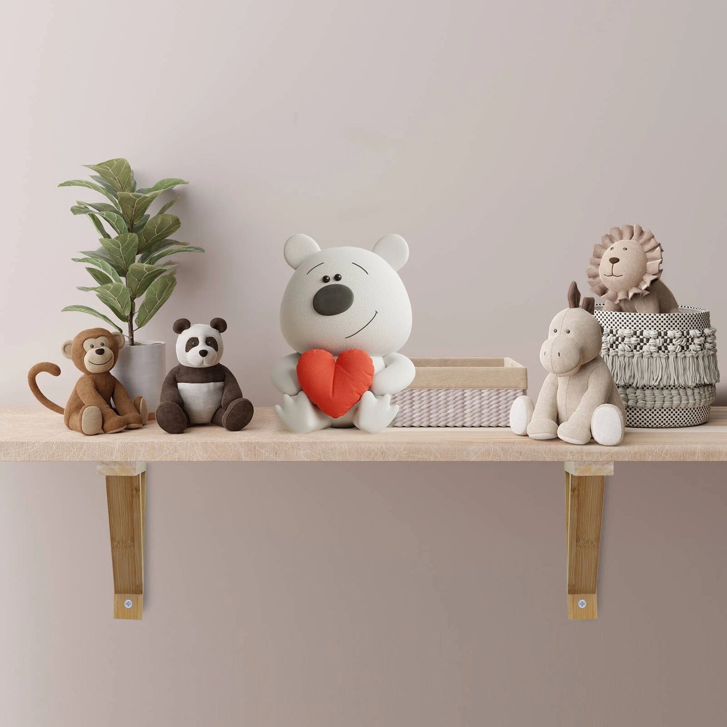 Carinya Bamboo Stayed Bracket 150x130mm, Varnished, 40kg Load, DIY Customizable