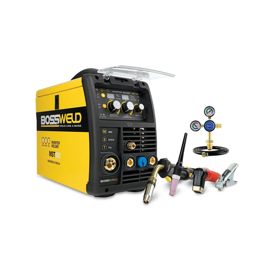 Bossweld 180A MIG Stick TIG Inverter Welder, Multi-Process, 8mm Steel Capacity