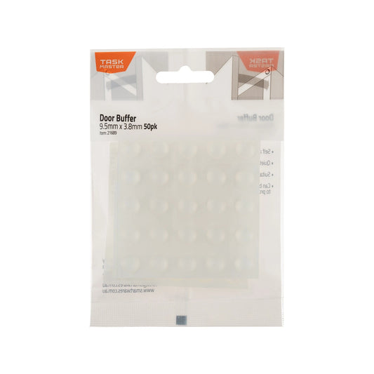 Taskmaster Self-Adhesive Door Buffer 9.5 x 3.8mm - 50 Pack, Quieter Cabinet Closure