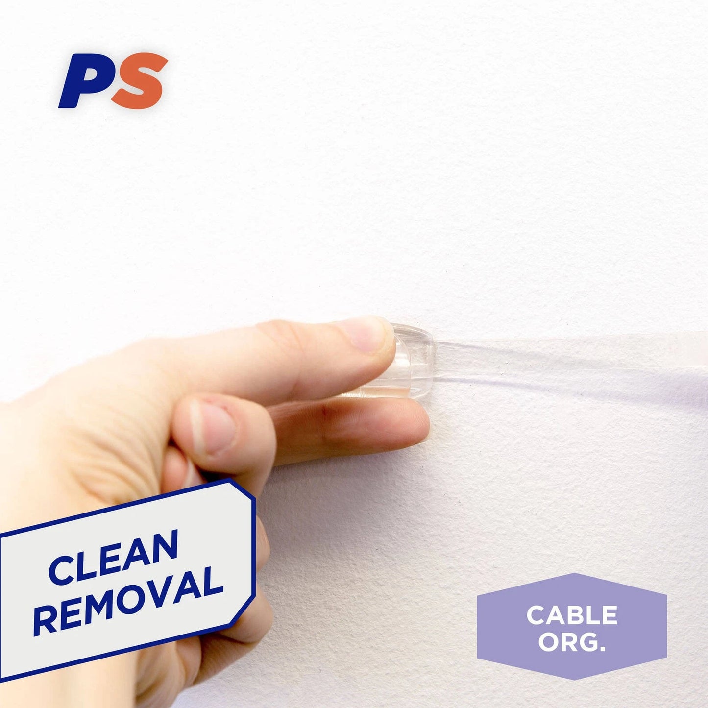 Permastik Clear Cord Clips 25 Pcs - Strong Hold, No Drilling, Clean Removal