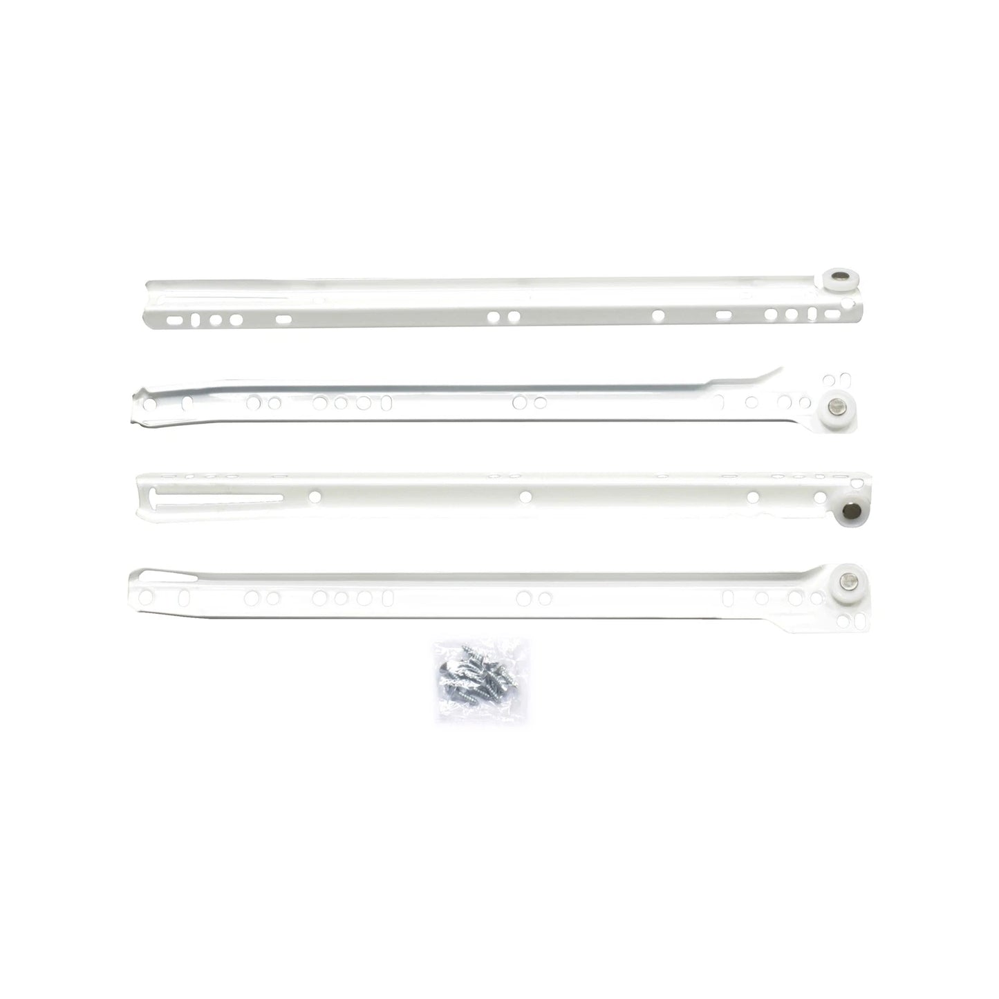 Syneco White 350mm Drawer Slides Pair - Durable, Easy Install, Powder Coated Finish