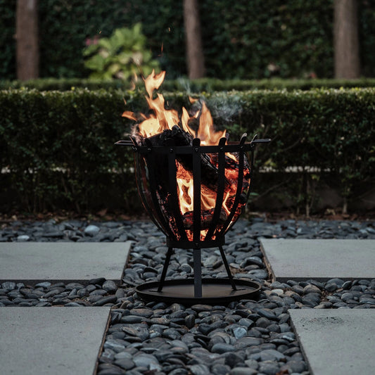 Jumbuck Black Brazier - Easy Assembly, Ash Catcher, Compact Outdoor Fire Pit