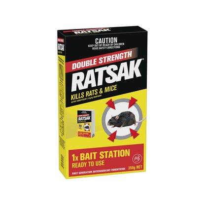 RATSAK 350g Double Strength Bait Station - Safe, Effective Indoor Rodent Control