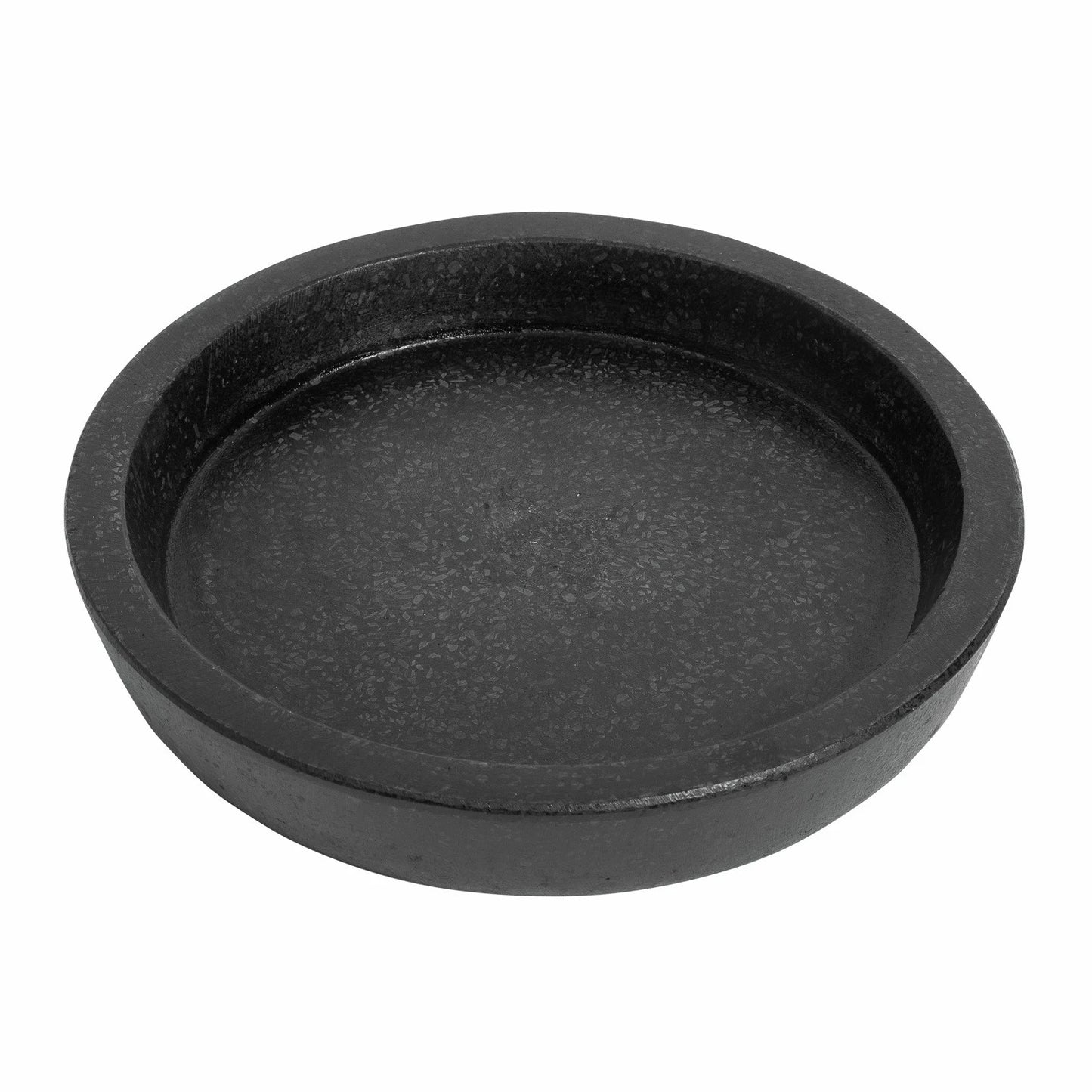 Northcote Pottery Black Terrazzo Look Saucer 47x47cm, Durable Fibreclay, Weather Resistant