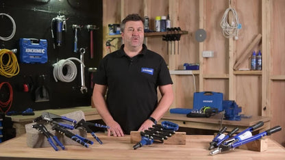 Kincrome 280mm Short Arm Hand Riveter, Cast Aluminium, Ergonomic Grips, 4 Nozzles