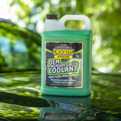DIGGERS™ 5L OEM Premium Green Coolant - Universal, Long-lasting, Anti-corrosive Protection