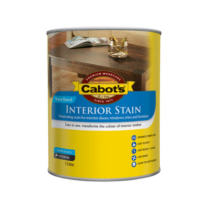 Cabot's Cedar Water Based Interior Stain 1L - Enhances Timber Grain, Low Odour, Easy Application
