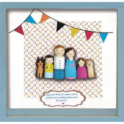 Boyle Crafty Doll Family Kit - Wooden Dolls, Paintbrush & Colors, Ages 5+