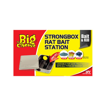 The Big Cheese Strongbox Tamper-Resistant Metal Rat Bait Station for Indoor Use