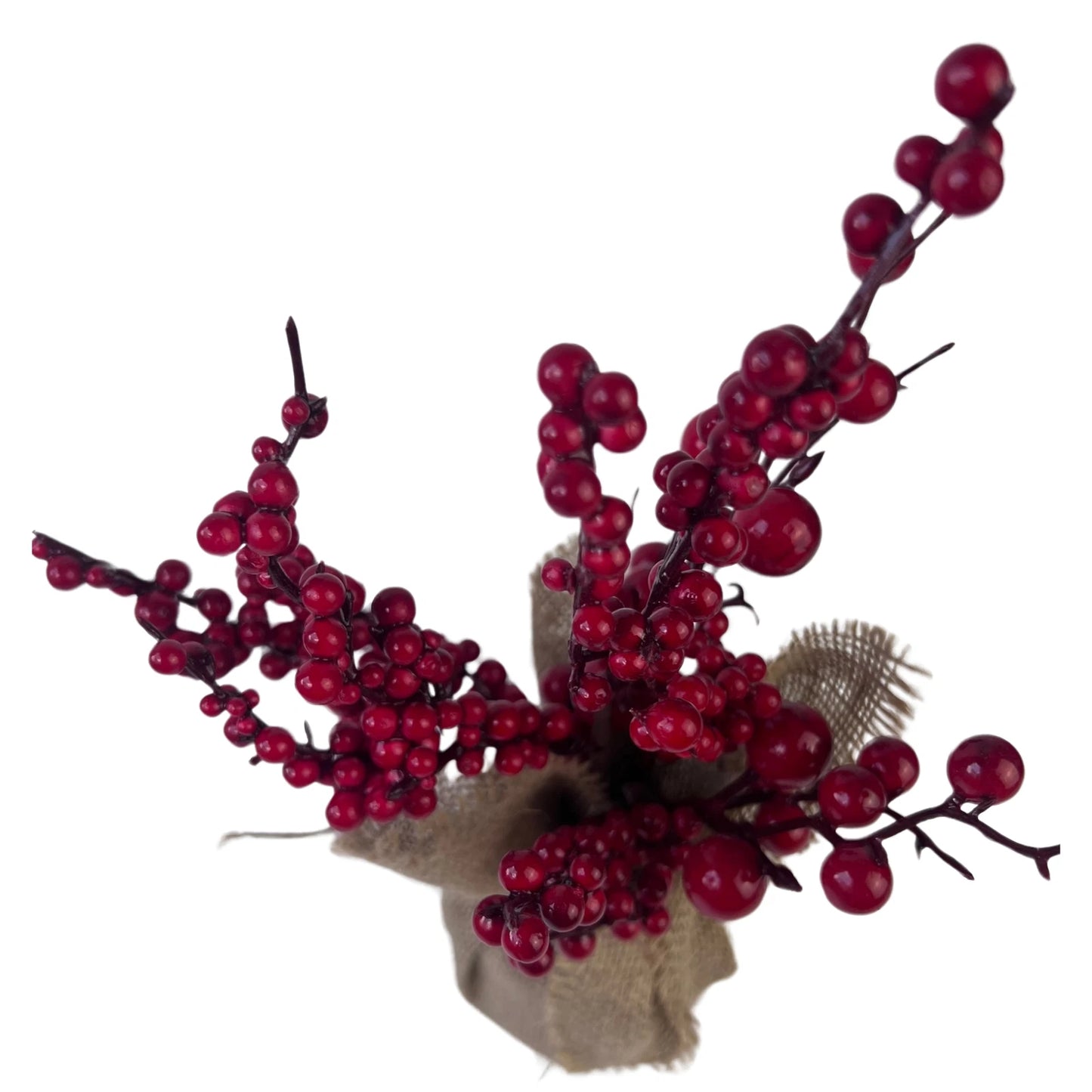 Un-Real 30cm Artificial Berry Table Decoration with Life-like Red Berries and Stable Base