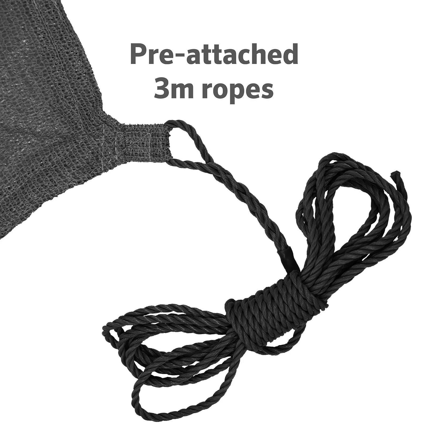 Coolaroo 3m Triangle Charcoal Shade Sail - 90% UV Block, Cancer Council Endorsed, Portable