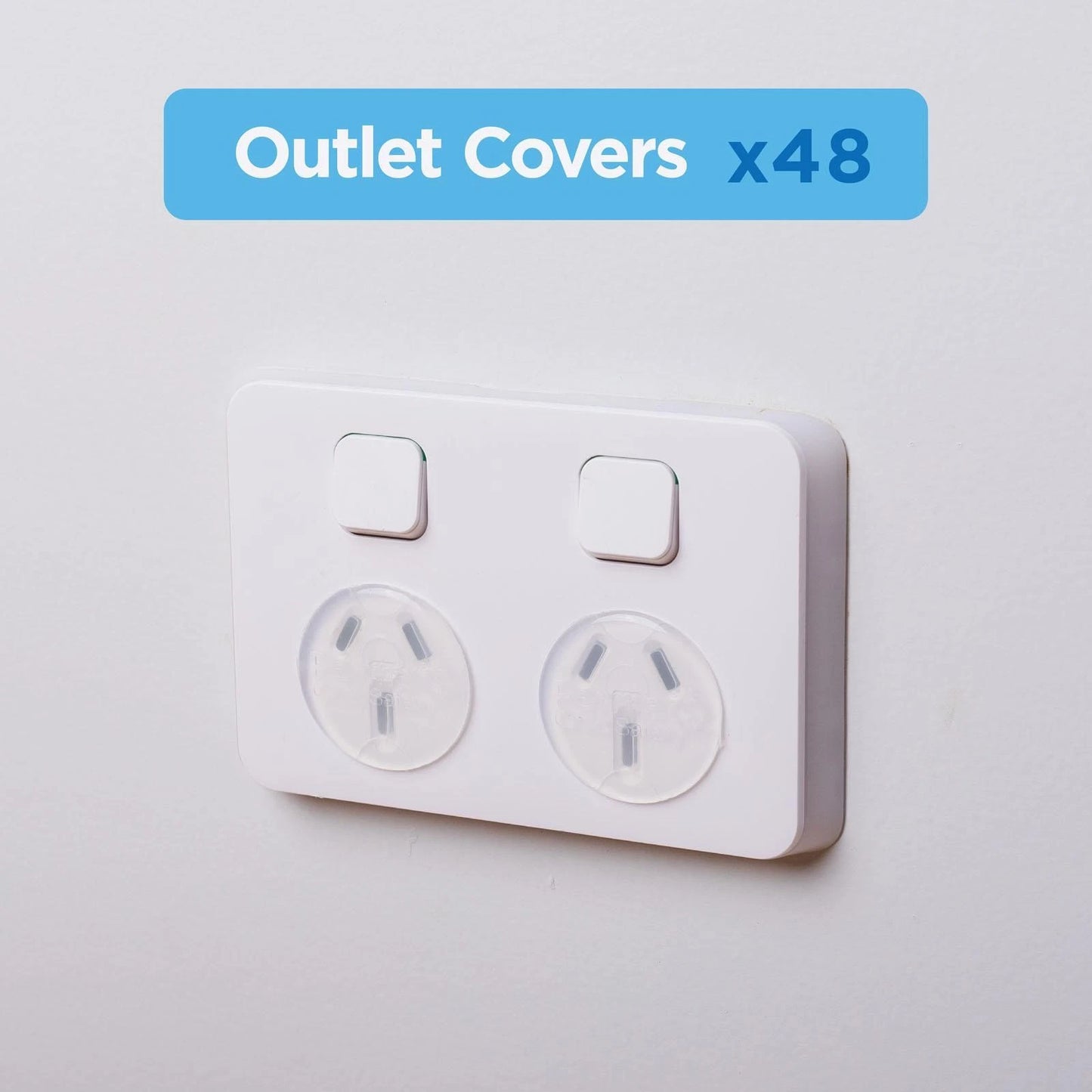 Perma Child Safety Outlet Covers 48 Pack, Clear Plastic, Childproofing Electrical Outlets