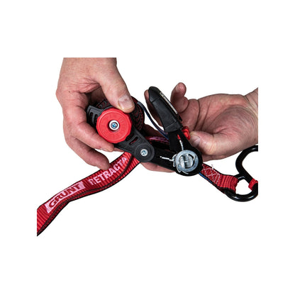 Grunt Retractable Tie Down Ratchet 25mm x 3.5m 2 Pcs - UV Safe, Coated 'S' Hook