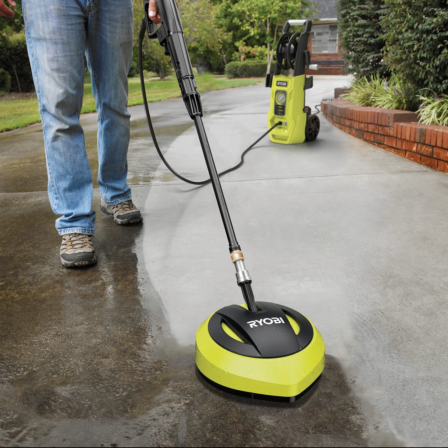 Ryobi ¼” Pressure Washer Surface Cleaner with Rotating Jets for Streak-Free Cleaning