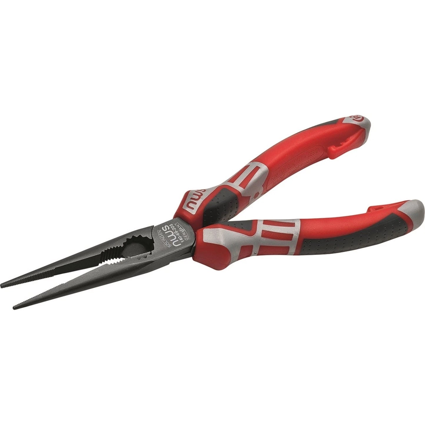 NWS 205mm Long Nose Pliers, German-Made, Soft Grip, Inductively Hardened Edges
