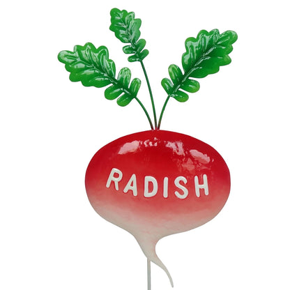 Decorative Radish Garden Stake - Steel, Hand-Painted, 500mm Height