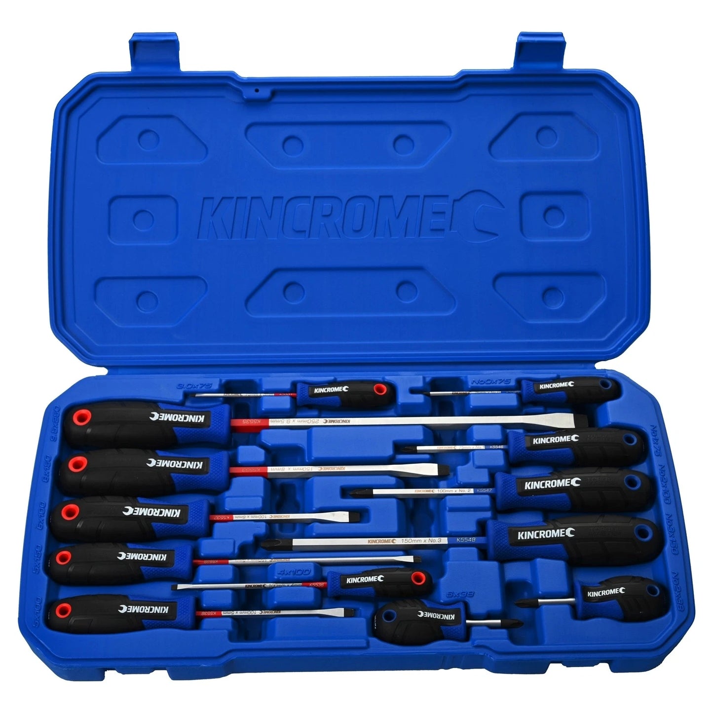 Kincrome 13 Piece TorqueMaster Screwdriver Set, S3 SVCM Alloy, Gel-Grip, Color-Coded