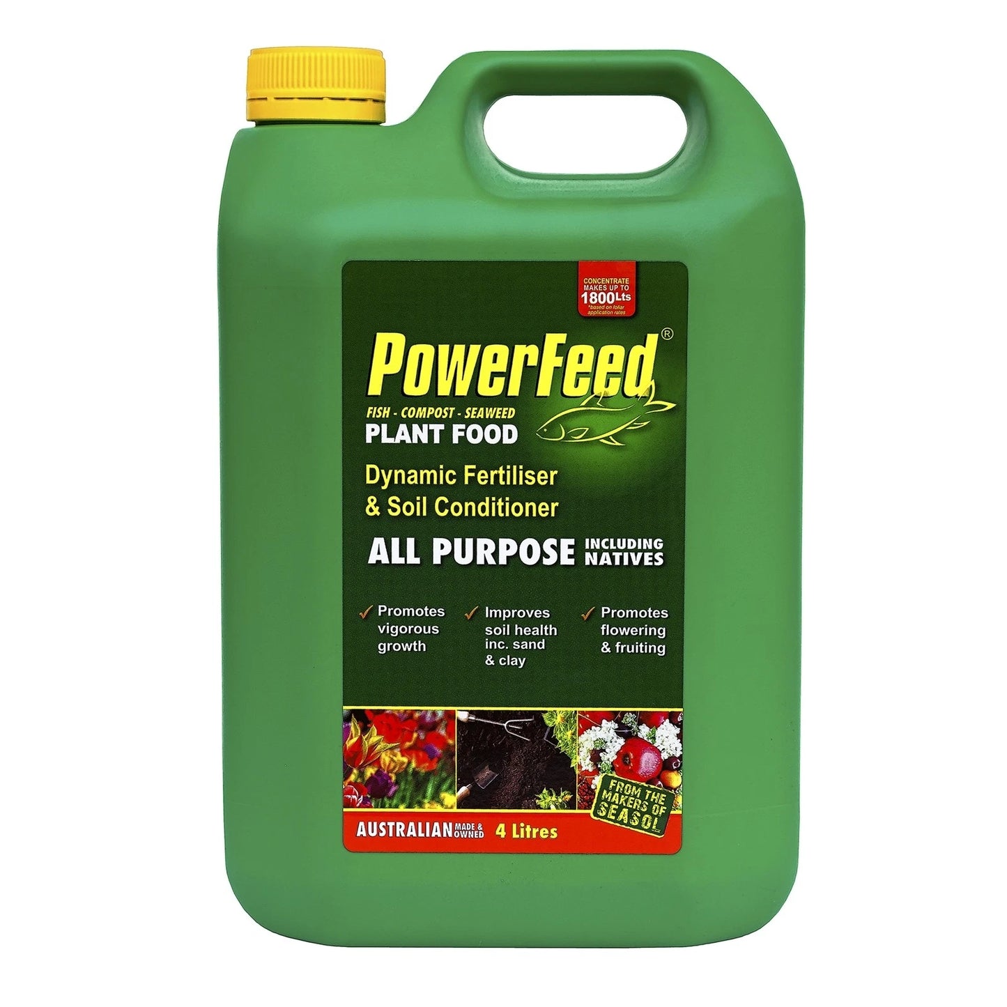 PowerFeed 4L Plant Food Concentrate - Promotes Growth, Safe for All Plants, Australian Made